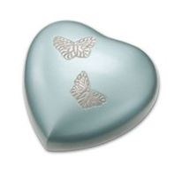 Avondale Teal Butterfly Heart Shaped Memento