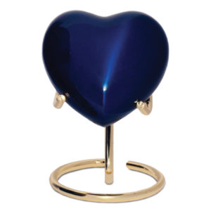 Azure Blue Heart on stand