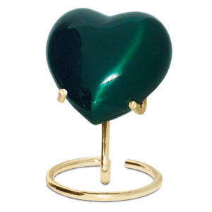 Emerald Green Heart on stand