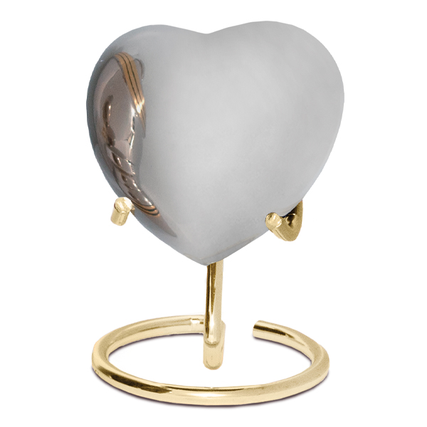 Mirage Shiny Silver Gold Brass Heart on stand
