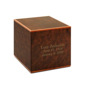 Burlwood Natural Cube Urn